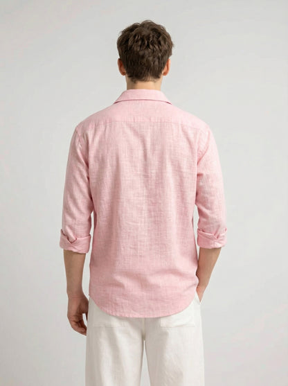 Men’s Premium Pink Linen Shirt