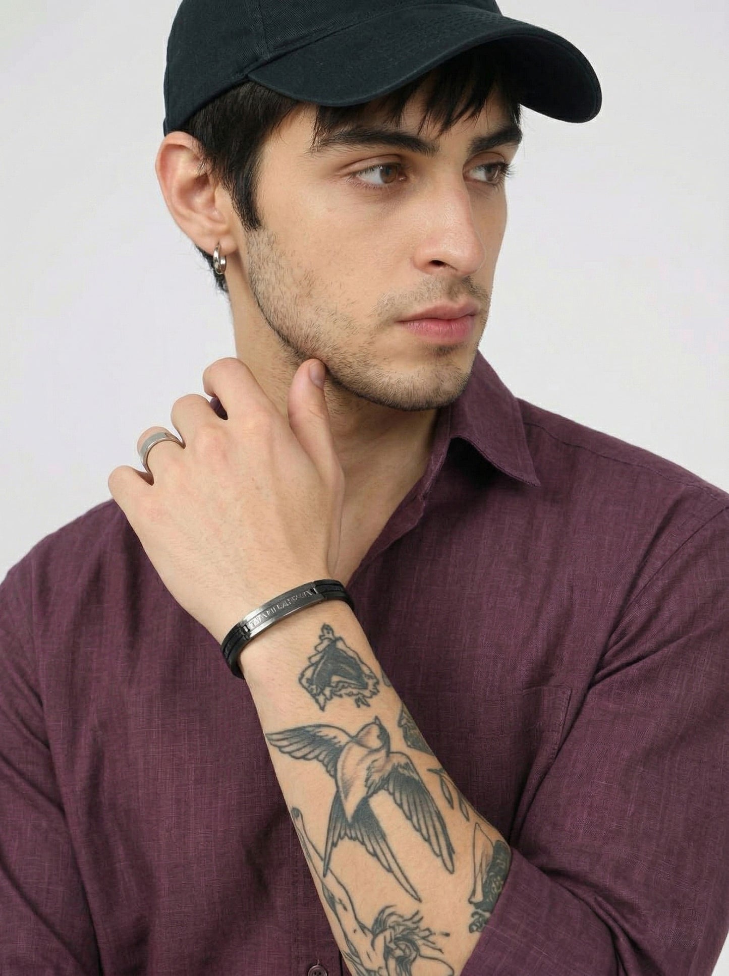 Men’s Wine Linen Shirt– Lightweight Breathable Button-Up