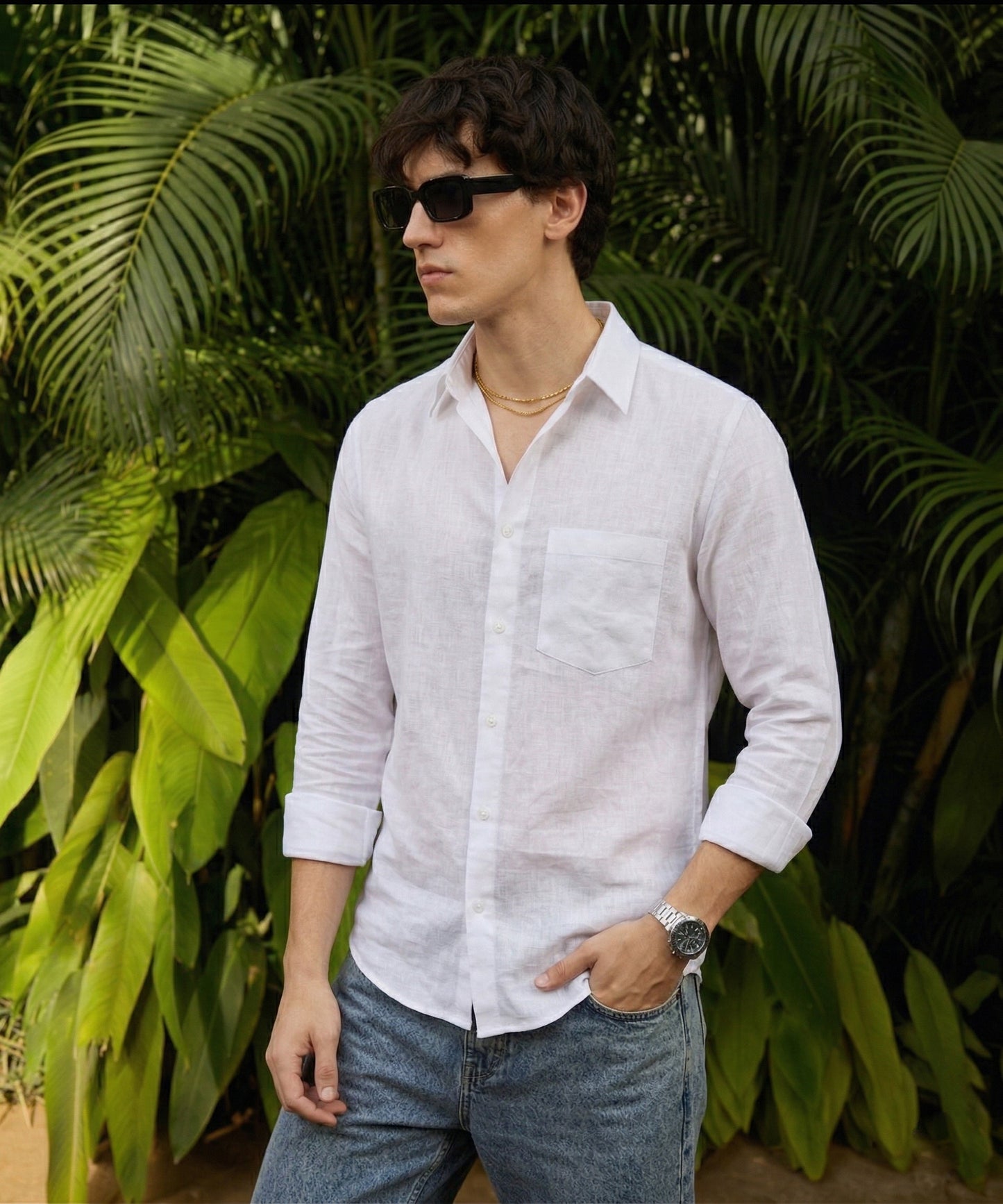 Classic White Linen Shirt for Men – Lightweight & Stylish Fit