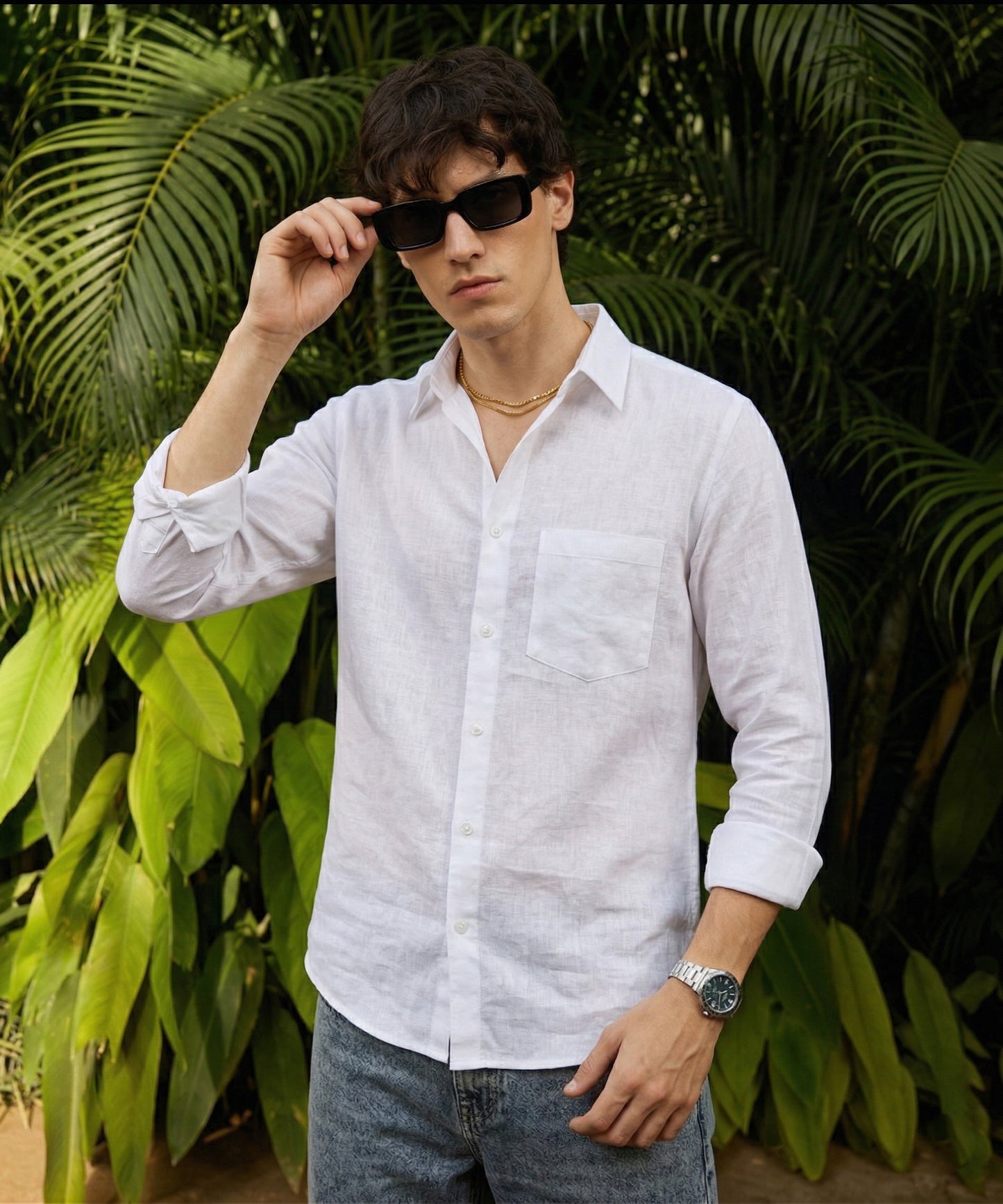 Classic White Linen Shirt for Men – Lightweight & Stylish Fit