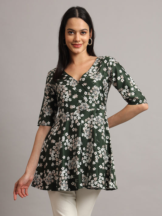 Casual Regular Sleeves Floral Print Women Tunic