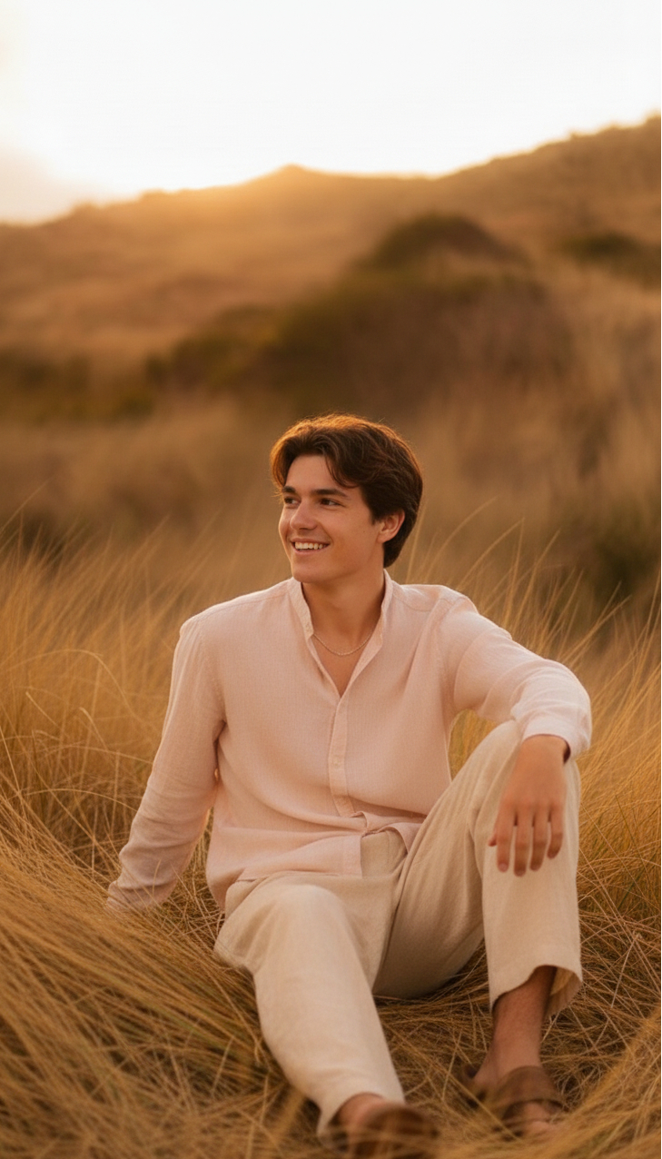 Men Regular Fit Solid Mandarin Collar Casual Shirt