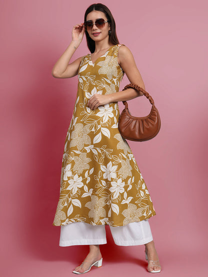 Floral Print Kurta and Plazo Set