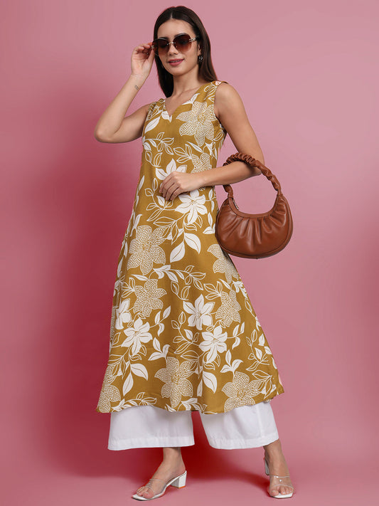 Floral Print Kurta and Plazo Set